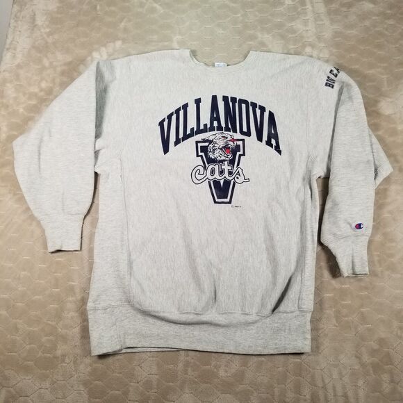 VTG 90s Champion Reverse Weave Villanova Cats Big East Sz XXL Flaws RARE - Picture 1 of 12